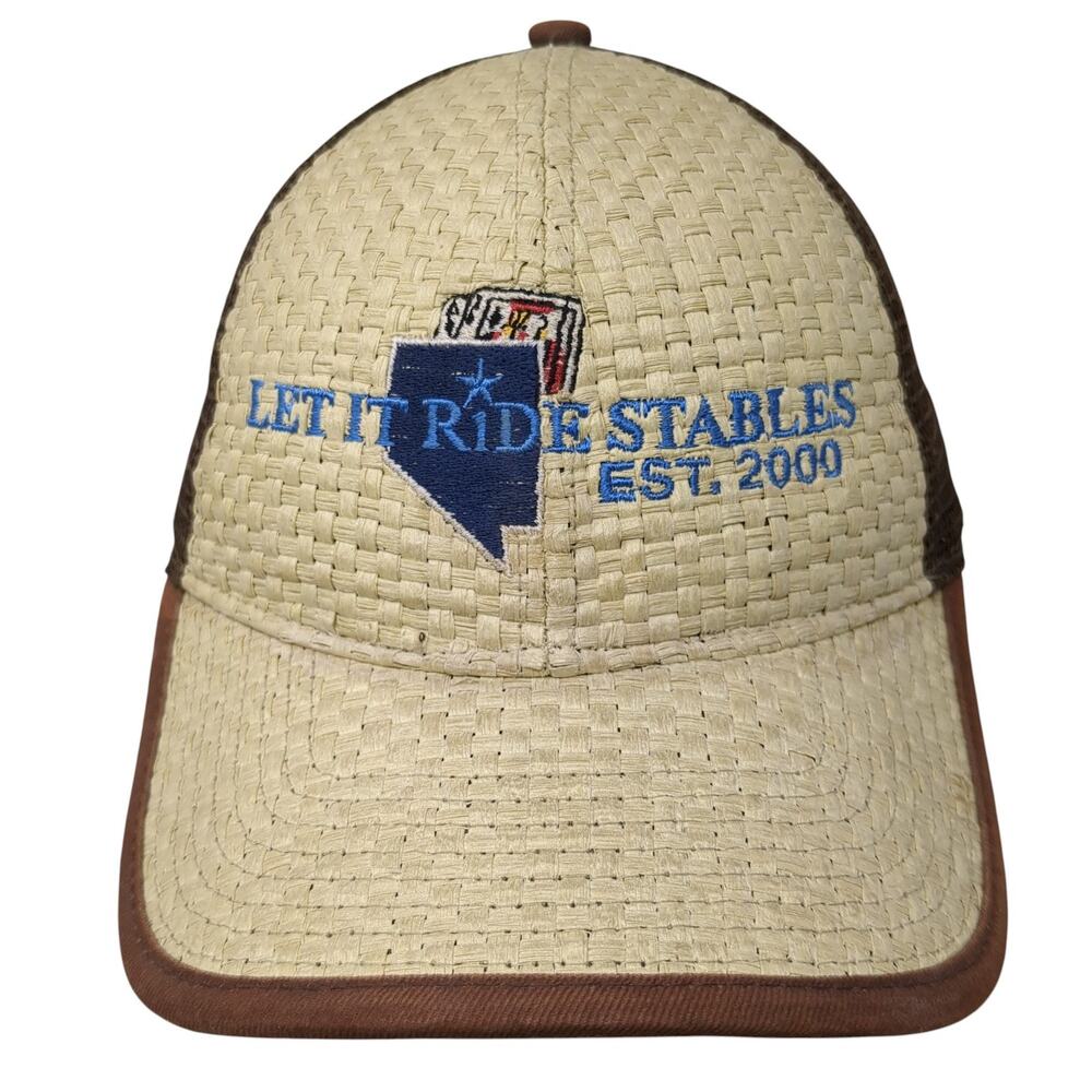 Let It Ride Stables Strapback Trucker Hat Brown One Size Outdoor Cap